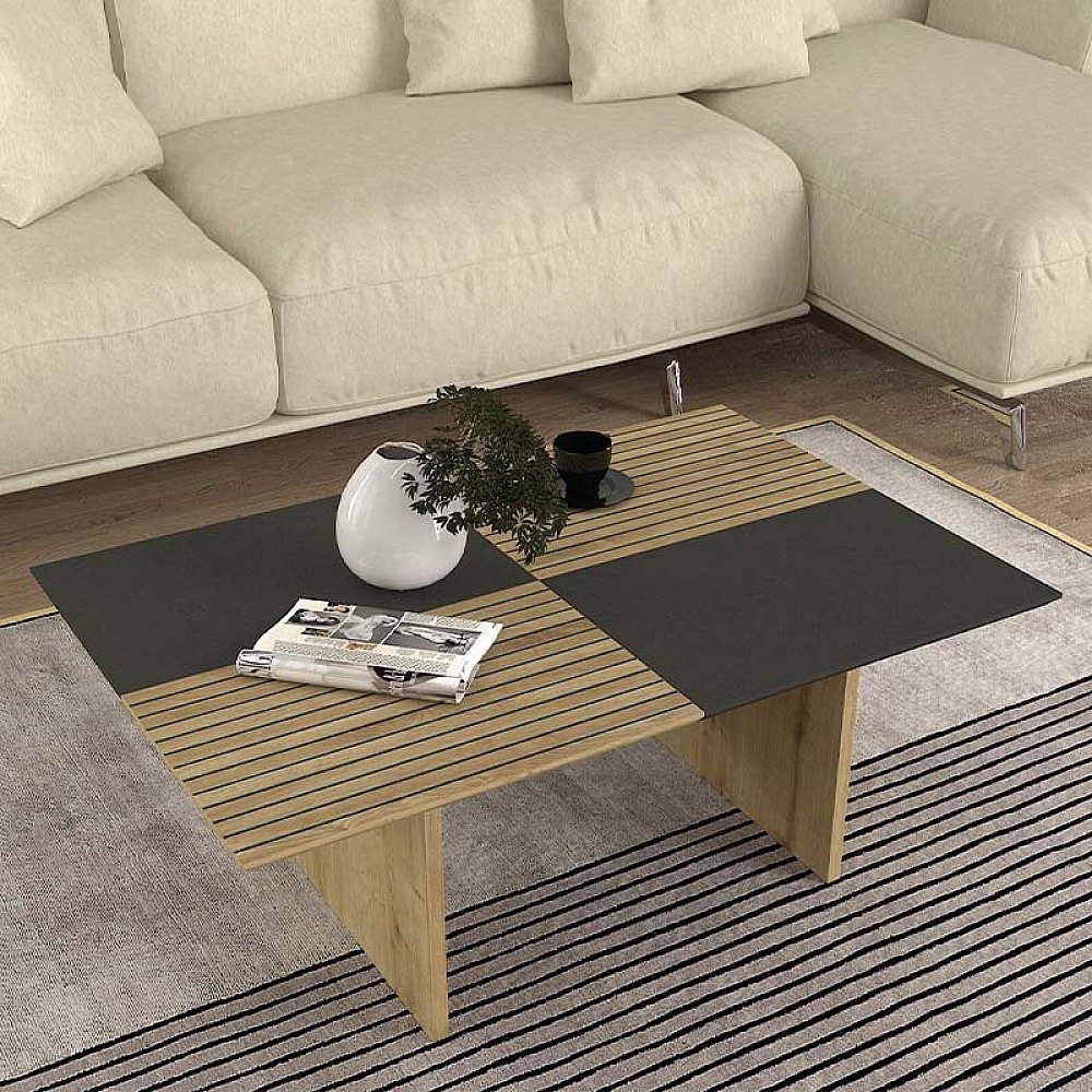 Τραπεζάκι σαλονιού Venita Megapap χρώμα sapphire oak - ανθρακί 90x60x33,8εκ. Τραπεζάκι σαλονιού Venita Megapap χρώμα sapphire oak - ανθρακί 90x60x33,8εκ.