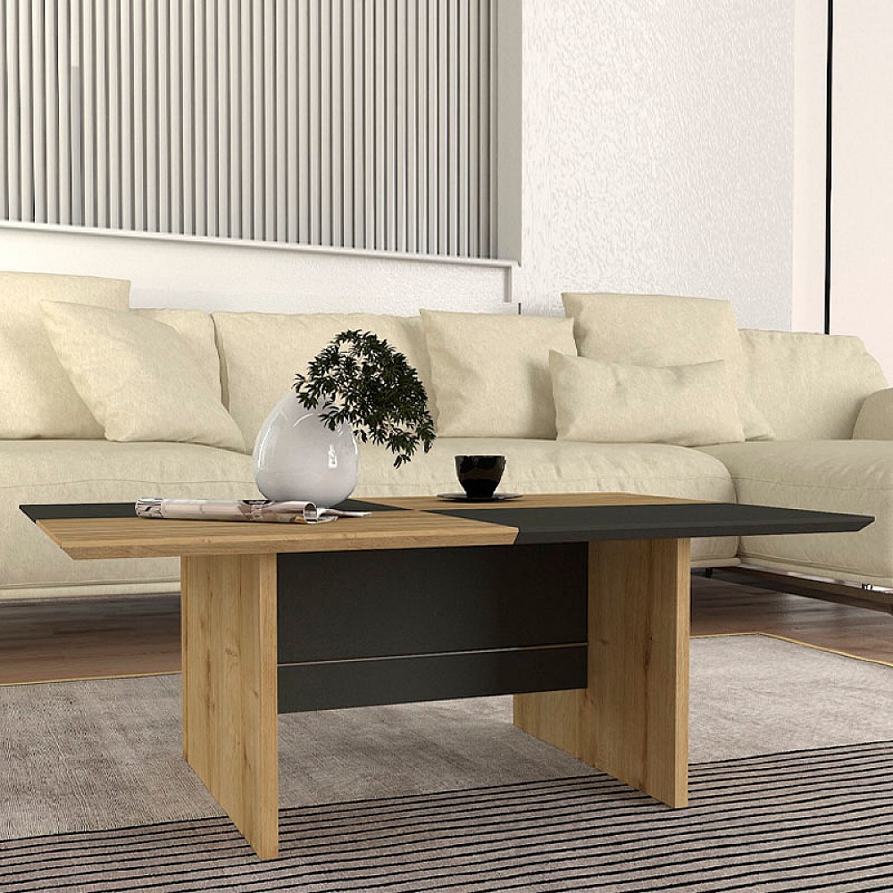 Τραπεζάκι σαλονιού Venita Megapap χρώμα sapphire oak - ανθρακί 90x60x33,8εκ. Τραπεζάκι σαλονιού Venita Megapap χρώμα sapphire oak - ανθρακί 90x60x33,8εκ.