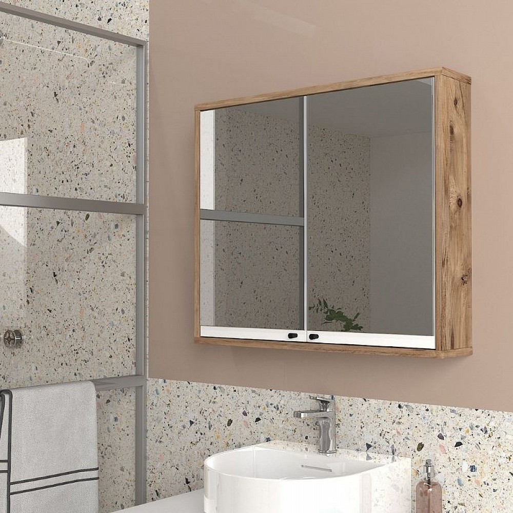 Καθρέπτης μπάνιου Lilian Μegapap χρώμα atlantic pine 75x14,6x65εκ. Καθρέπτης μπάνιου Lilian Μegapap χρώμα atlantic pine 75x14,6x65εκ.