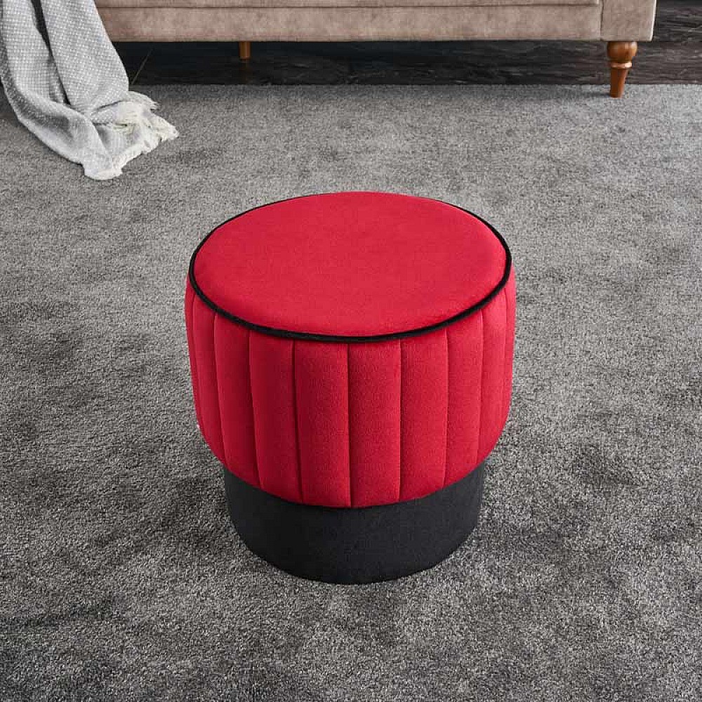 Σκαμπώ Rose Megapap βελούδινο χρώμα κόκκινο 40x40x40εκ. Σκαμπώ Rose Megapap βελούδινο χρώμα κόκκινο 40x40x40εκ.