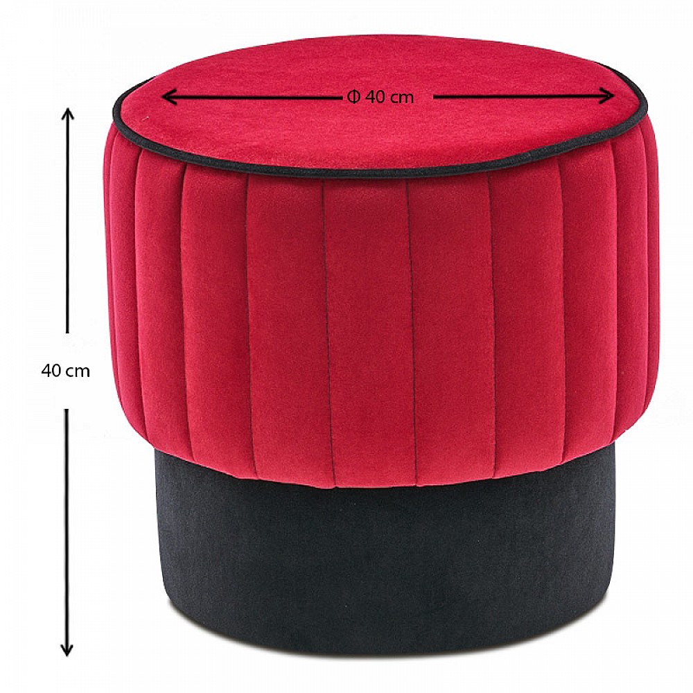 Σκαμπώ Rose Megapap βελούδινο χρώμα κόκκινο 40x40x40εκ. Σκαμπώ Rose Megapap βελούδινο χρώμα κόκκινο 40x40x40εκ.
