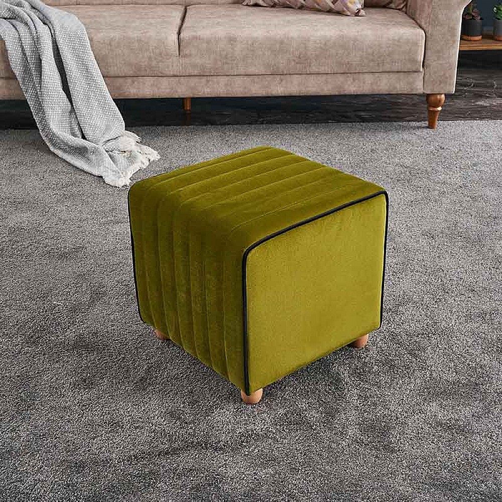 Σκαμπώ Mona Megapap βελούδινο χρώμα πράσινο 40x40x40εκ. Σκαμπώ Mona Megapap βελούδινο χρώμα πράσινο 40x40x40εκ.