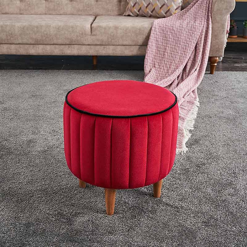 Σκαμπώ Lindy Megapap βελούδινο χρώμα κόκκινο 40x40x40εκ. Σκαμπώ Lindy Megapap βελούδινο χρώμα κόκκινο 40x40x40εκ.