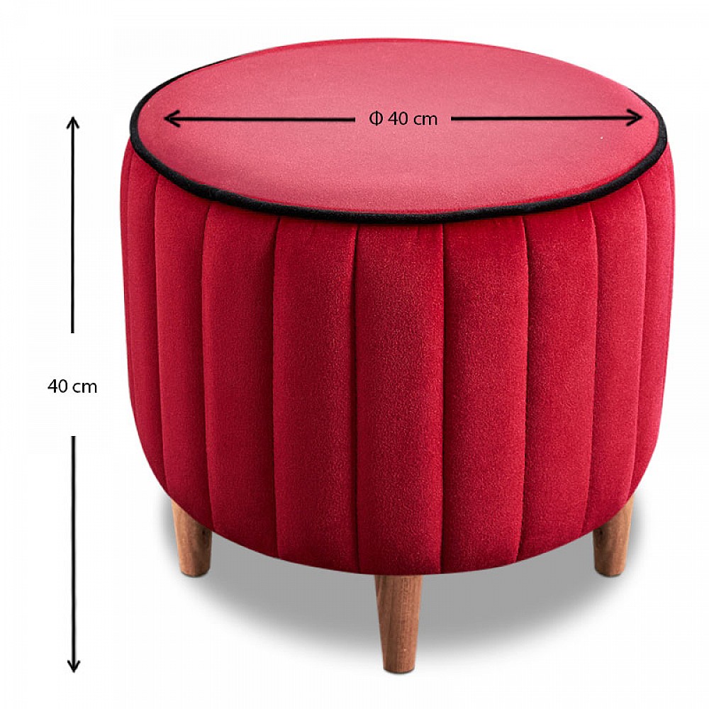 Σκαμπώ Lindy Megapap βελούδινο χρώμα κόκκινο 40x40x40εκ. Σκαμπώ Lindy Megapap βελούδινο χρώμα κόκκινο 40x40x40εκ.