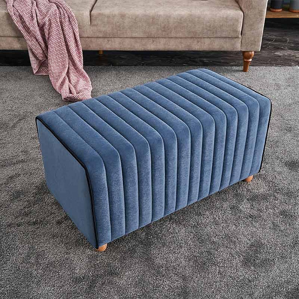 Σκαμπώ Mabel Megapap βελούδινο χρώμα μπλε 80x40x40εκ. Σκαμπώ Mabel Megapap βελούδινο χρώμα μπλε 80x40x40εκ.