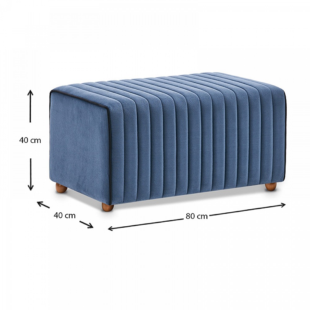 Σκαμπώ Mabel Megapap βελούδινο χρώμα μπλε 80x40x40εκ. Σκαμπώ Mabel Megapap βελούδινο χρώμα μπλε 80x40x40εκ.