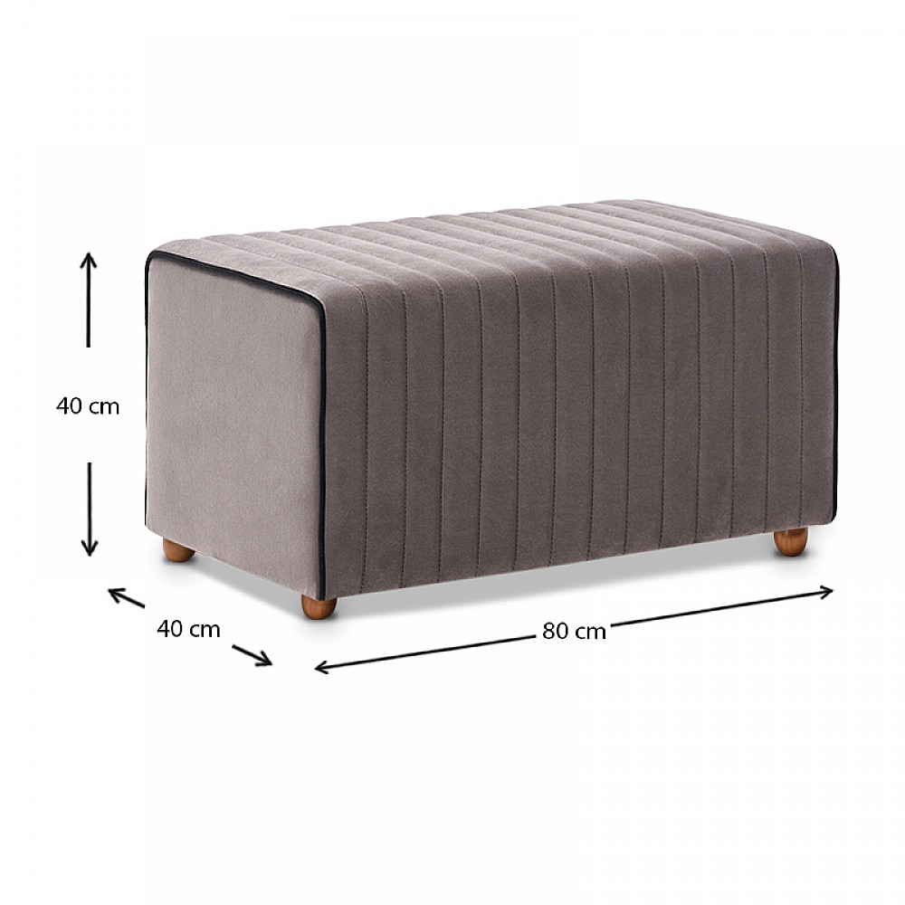 Σκαμπώ Mabel Megapap βελούδινο χρώμα γκρι 80x40x40εκ. Σκαμπώ Mabel Megapap βελούδινο χρώμα γκρι 80x40x40εκ.