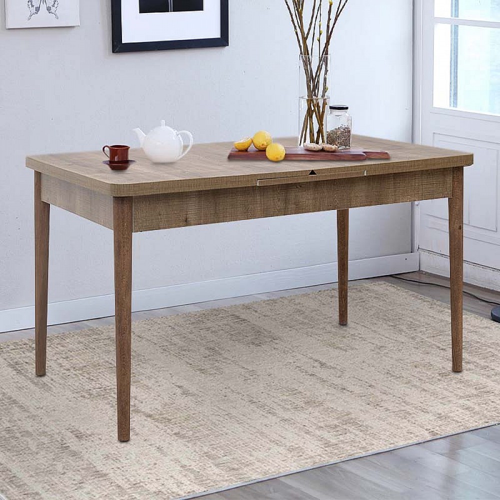 Τραπέζι Bruno Megapap επεκτεινόμενο από MDF/ ξύλο χρώμα ανοιχτό καρυδί 130/168x80x77εκ. Τραπέζι Bruno Megapap επεκτεινόμενο από MDF/ ξύλο χρώμα ανοιχτό καρυδί 130/168x80x77εκ.