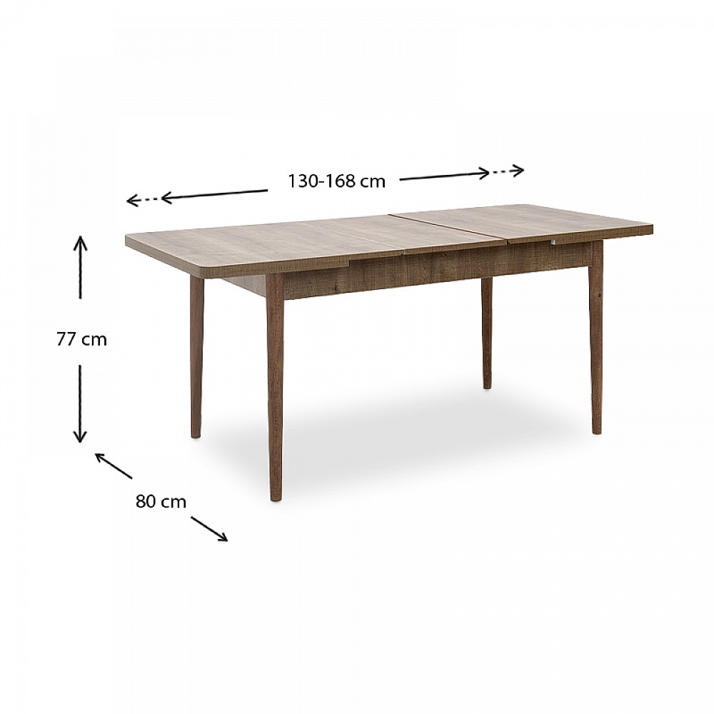 Τραπέζι Bruno Megapap επεκτεινόμενο από MDF/ ξύλο χρώμα ανοιχτό καρυδί 130/168x80x77εκ. Τραπέζι Bruno Megapap επεκτεινόμενο από MDF/ ξύλο χρώμα ανοιχτό καρυδί 130/168x80x77εκ.