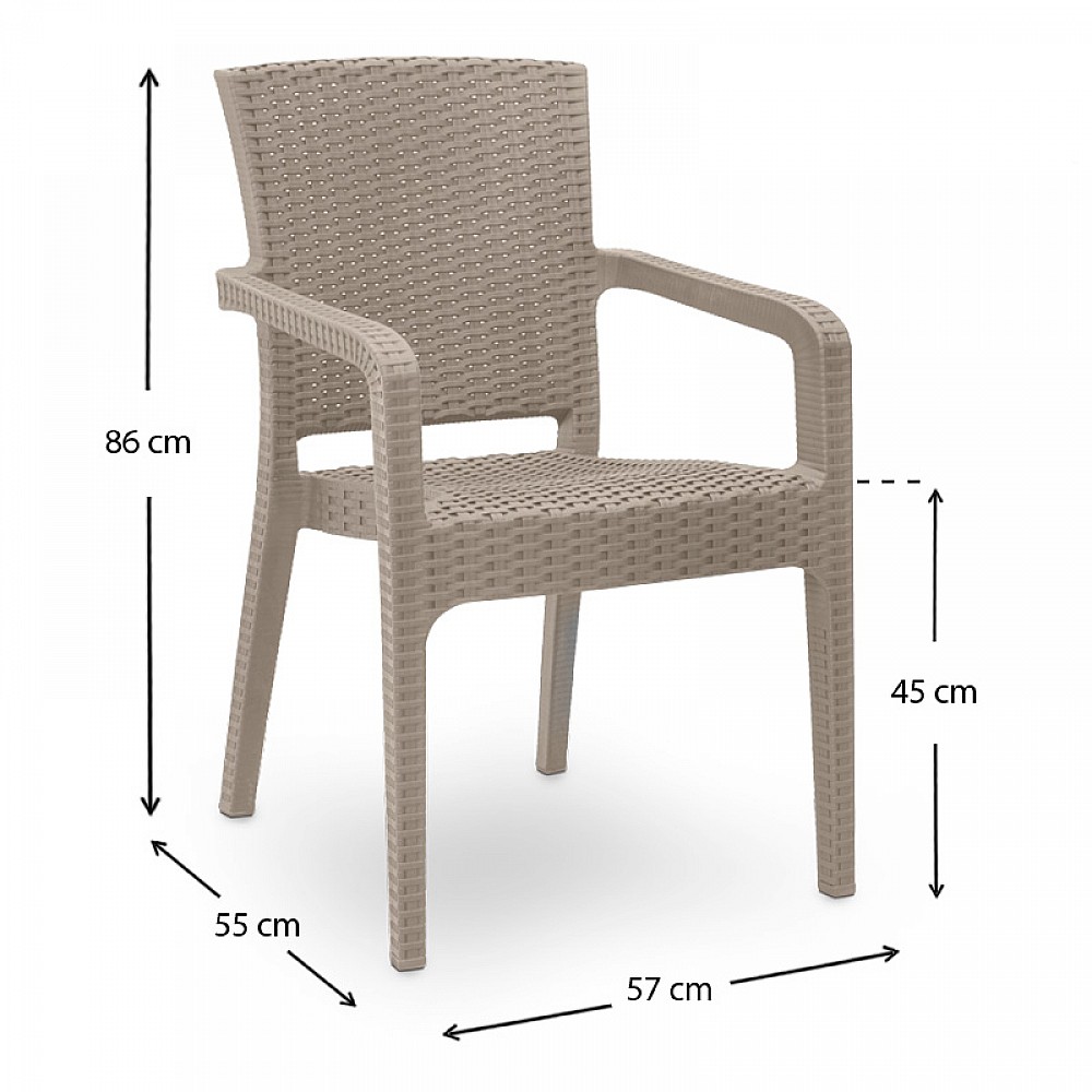 Πολυθρόνα πολυπροπυλενίου Clio Megapap recycled χρώμα cappuccino 57x55x86εκ. Πολυθρόνα πολυπροπυλενίου Clio Megapap recycled χρώμα cappuccino 57x55x86εκ.