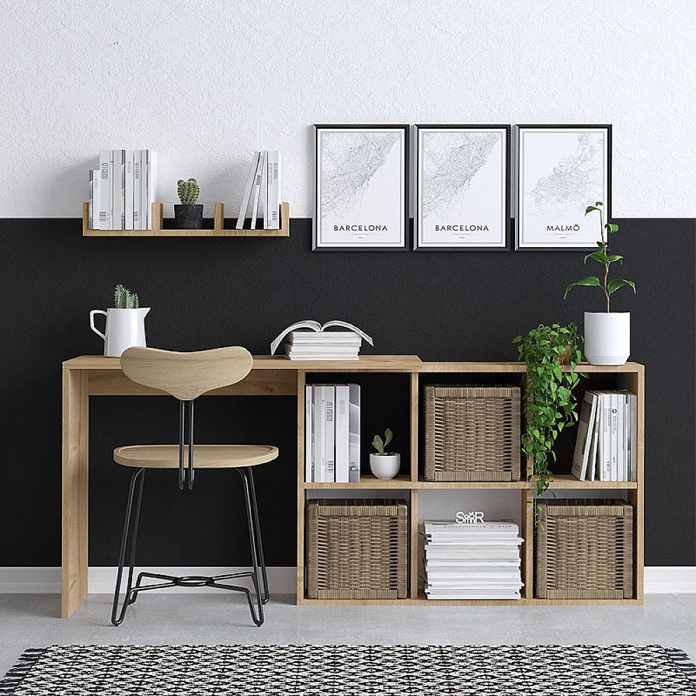 Γραφείο εργασίας Blake Megapap χρώμα φυσικό οξιάς 145x45x74εκ.