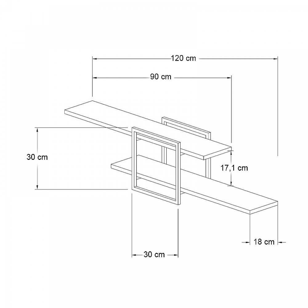 Ραφιέρα τοίχου Mone Megapap χρώμα sapphire oak - μαύρο 120x18x30εκ. - GP052-0213,1 Ραφιέρα τοίχου Mone Megapap χρώμα sapphire oak - μαύρο 120x18x30εκ. - GP052-0213,1