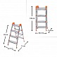 Σκάλα Double Step Perilla μεταλλική 4+4 σκαλοπάτια 93εκ. Σκάλα Double Step Perilla μεταλλική 4+4 σκαλοπάτια 93εκ.