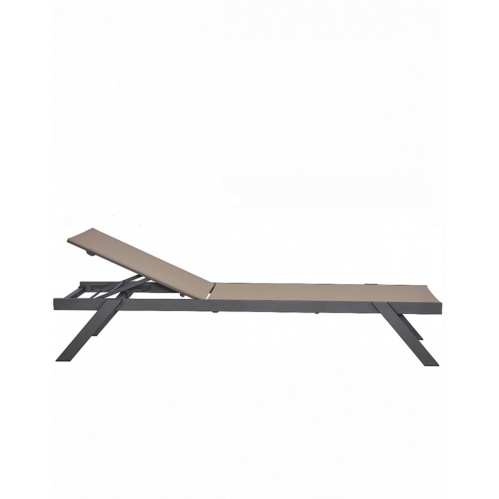 Myconos Sun-Lounger Dark Grey/Cappuccino - Αλουμίνιο - 200x65x33 cm