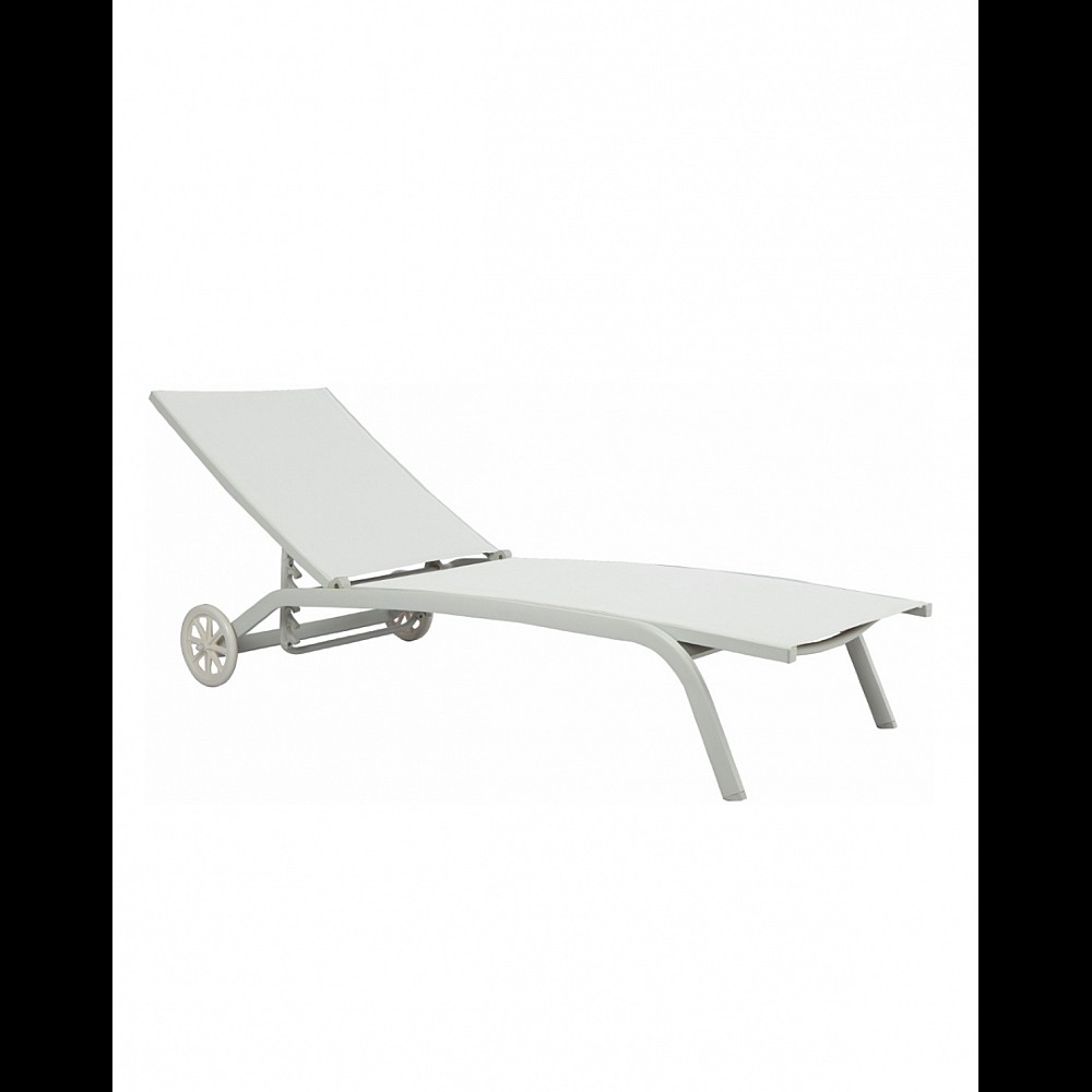 Sun-Lounger Vulcano White - Αλουμίνιο - 193x61x92.5 cm