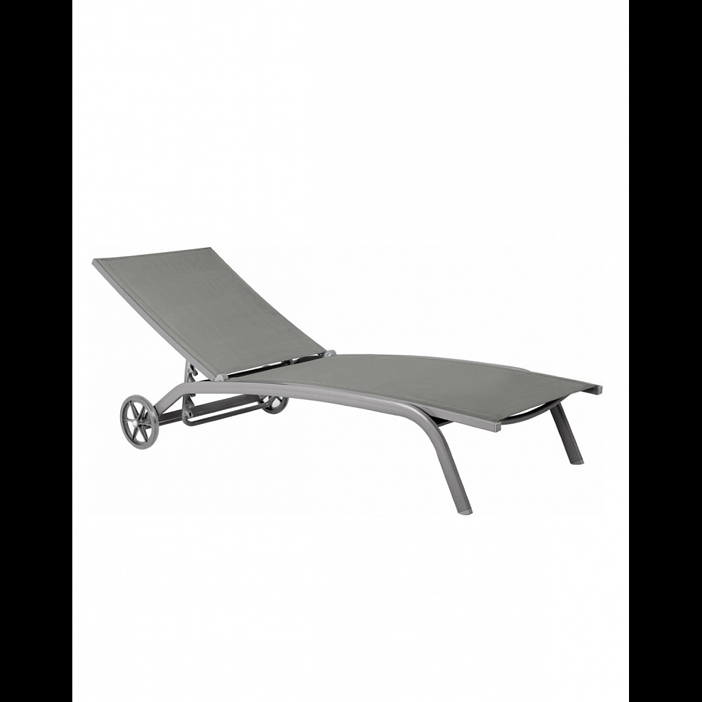 Vulcano Sun-Lounger Grey - Αλουμίνιο - 193x61x92.5 cm