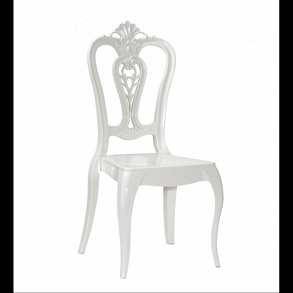 Venice Chair Glossy White - Πολυκαρμπονικό - 50x48x101 cm