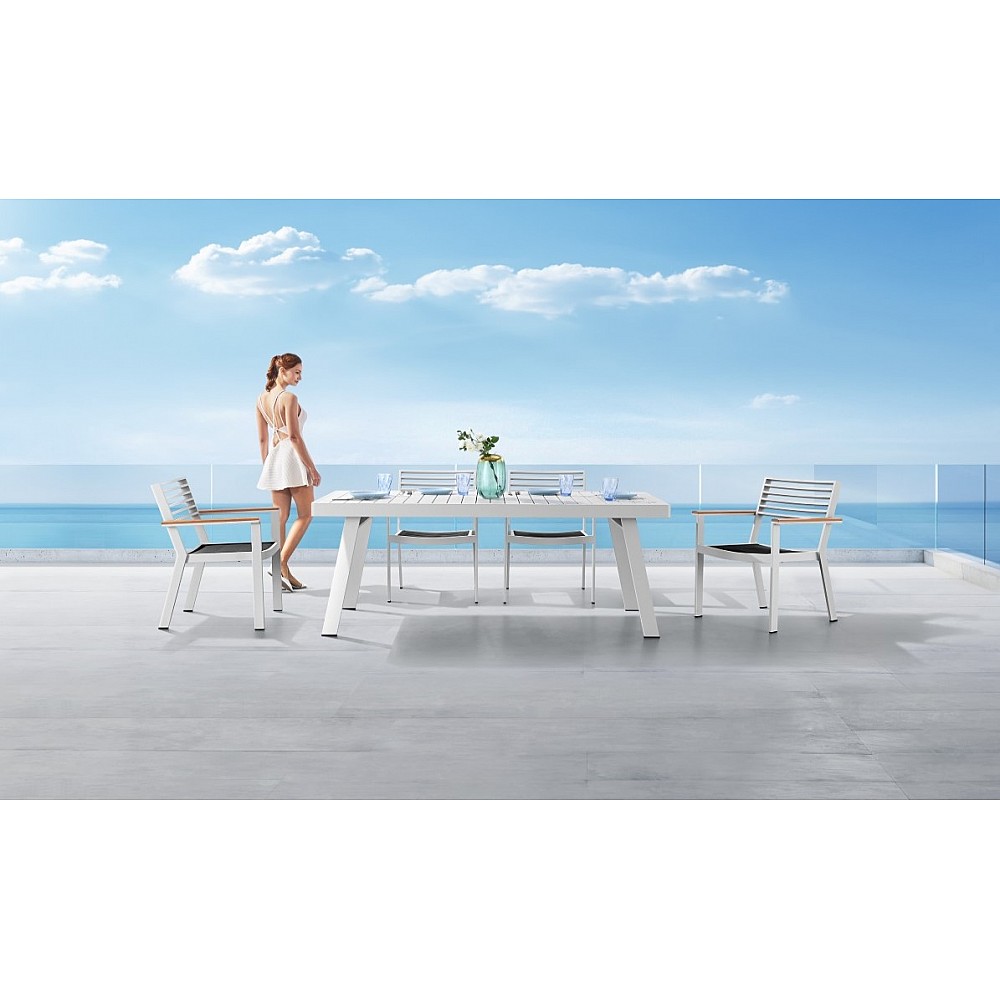 York/D7 Dining Set White - Αλουμίνιο