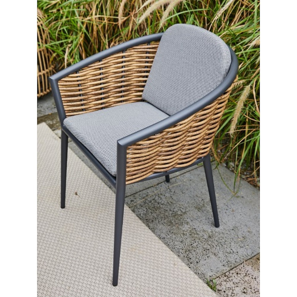 Musses Rattan/D7 Dining Set Anthracite - Αλουμίνιο