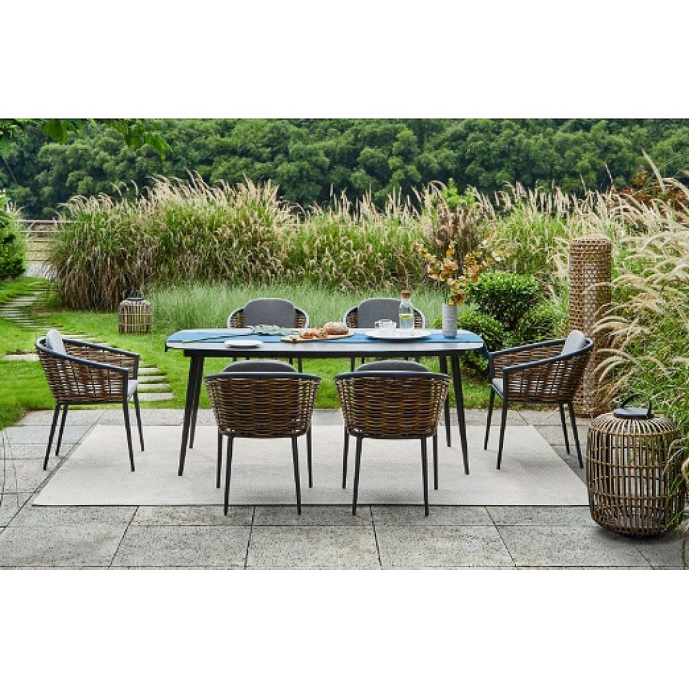 Musses Rattan/D7 Dining Set Anthracite - Αλουμίνιο