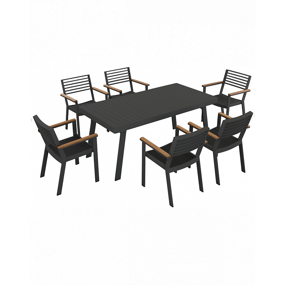 York/D7 Dining Set Anthracite - Αλουμίνιο