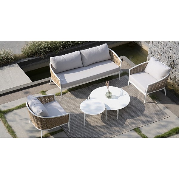 Musses Rattan Set White - Αλουμίνιο