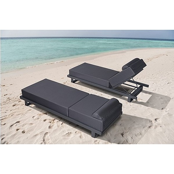 Riviera  Sun-Lounger Anthracite - Αλουμίνιο - 198x75x105 cm