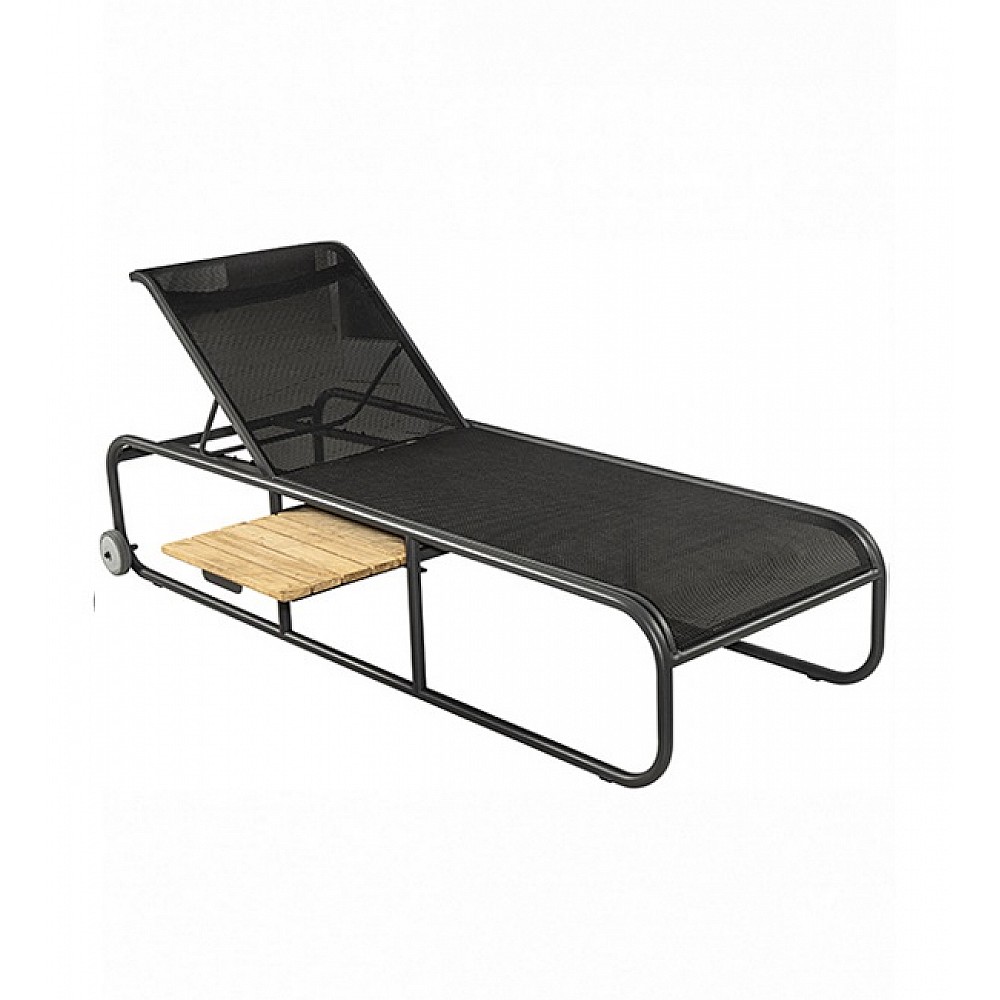 Nemo/SL Sun-Lounger Anthracite, WITHOUT side table - Αλουμίνιο - 205x72x98 cm