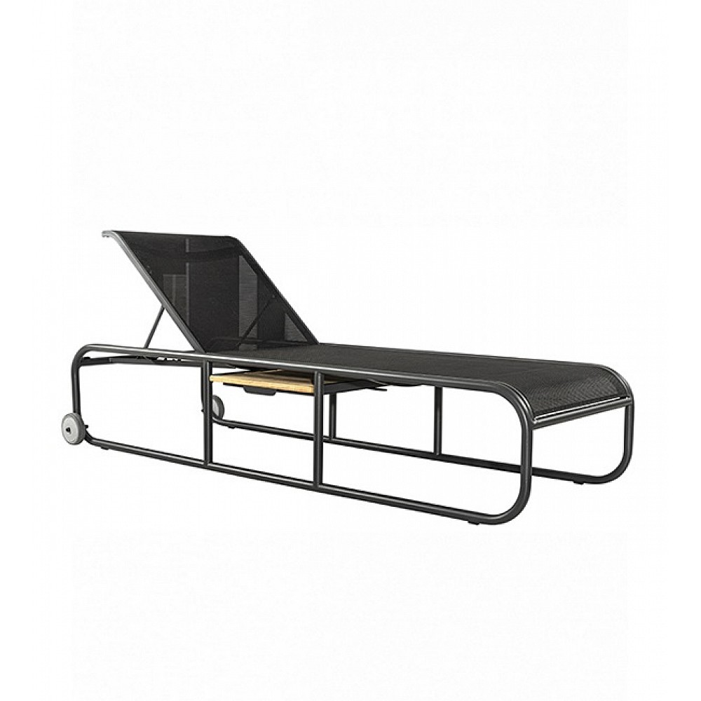 Nemo/SL Sun-Lounger Anthracite, WITHOUT side table - Αλουμίνιο - 205x72x98 cm