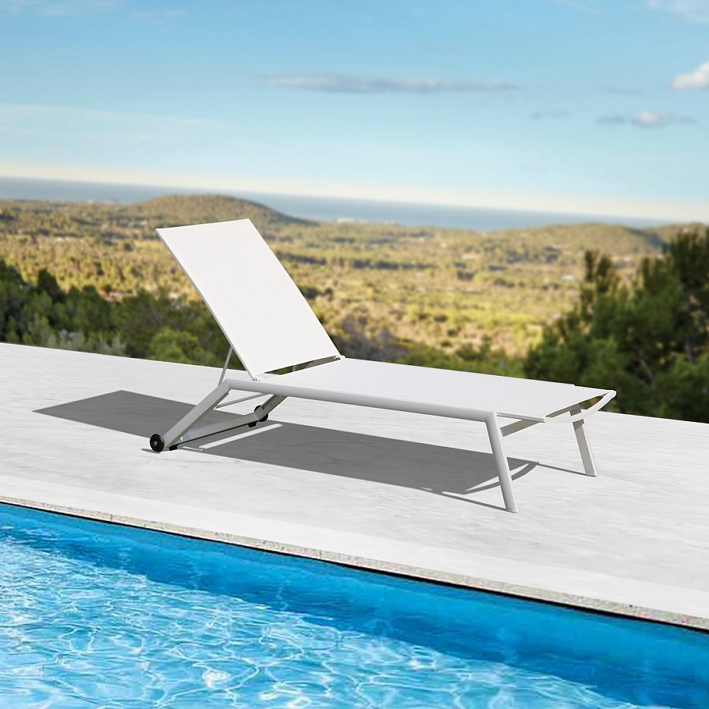 Sun-Lounger Bondi White - Αλουμίνιο - 195x70x106 cm