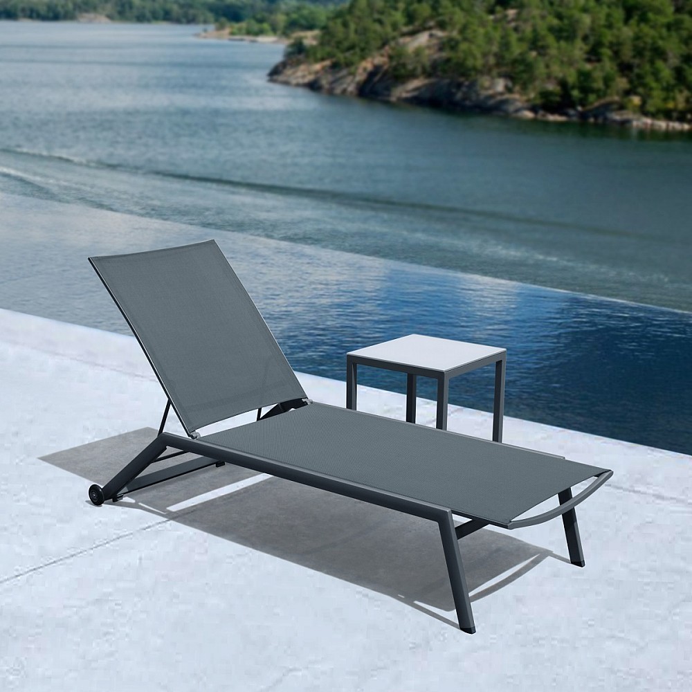 Sun-Lounger Bondi Anthracite - Αλουμίνιο - 195x70x106 cm