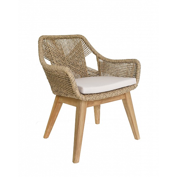 Barbara/Rattan Armchair - Αλουμίνιο - 64x62x77 cm