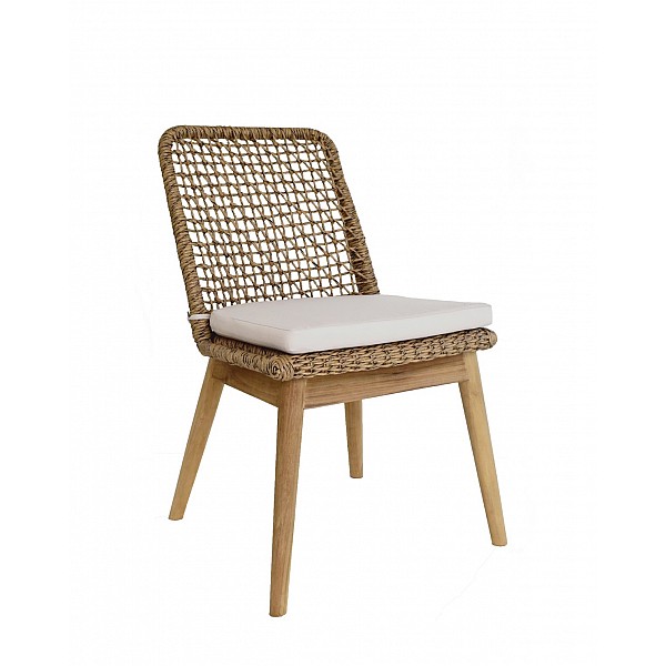 Sofia/Rattan Chair - Αλουμίνιο - 63x58x84 cm