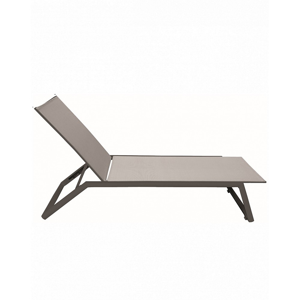 Tulip Sun-Lounger Taupe - Αλουμίνιο - 200x65x33 cm