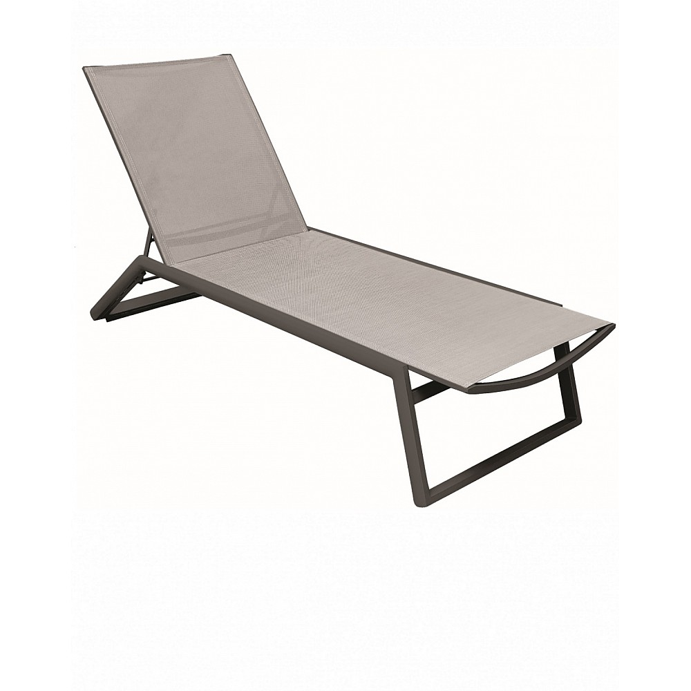 Tulip Sun-Lounger Taupe - Αλουμίνιο - 200x65x33 cm