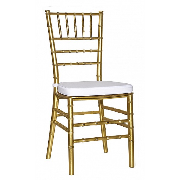 Chair Chiavari-PP Gold  With Cushion - Πολυπροπυλένιο - 45x40x94 cm