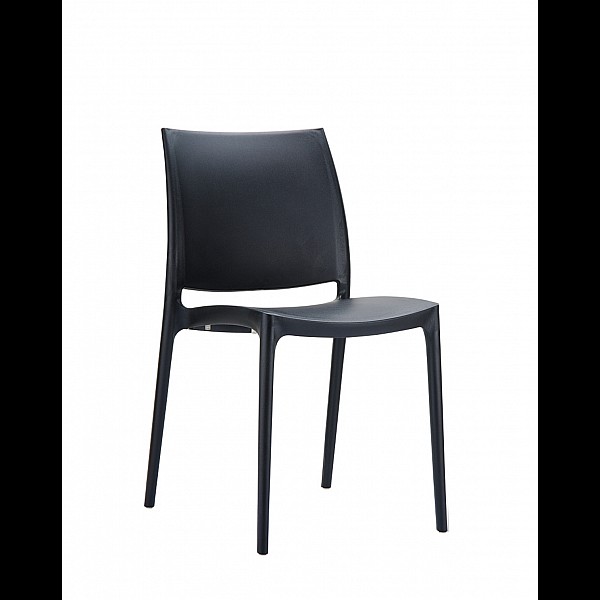 Maya/PL Chair Black - Πολυπροπυλένιο - 45x44x81 cm