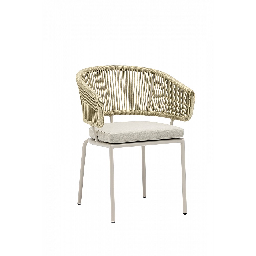 Nancy/P-Beige Armchair - Αλουμίνιο - 56x57x75 cm