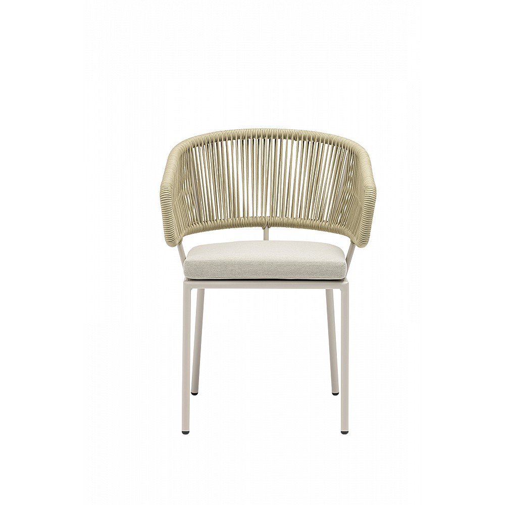 Nancy/P-Beige Armchair - Αλουμίνιο - 56x57x75 cm