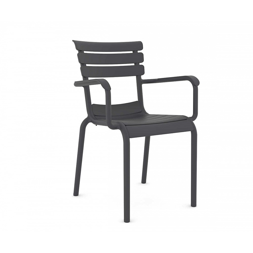 Hera/P-PL Resin Armchair Anthracite - Πολυπροπυλένιο - 58x58x84 cm