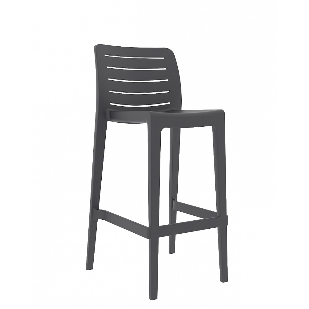 Leva/S Resin Barstool Anthracite - Πολυπροπυλένιο - 49x51x104 cm