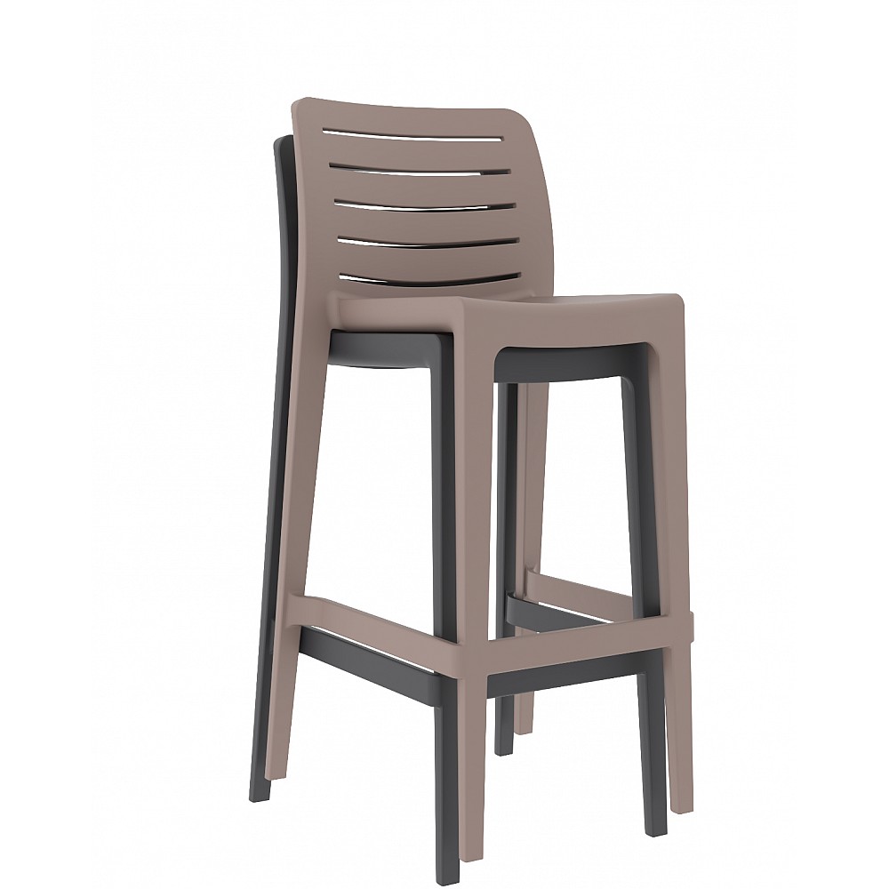 Leva/S Resin Barstool Cappuccino - Πολυπροπυλένιο - 49x51x104 cm