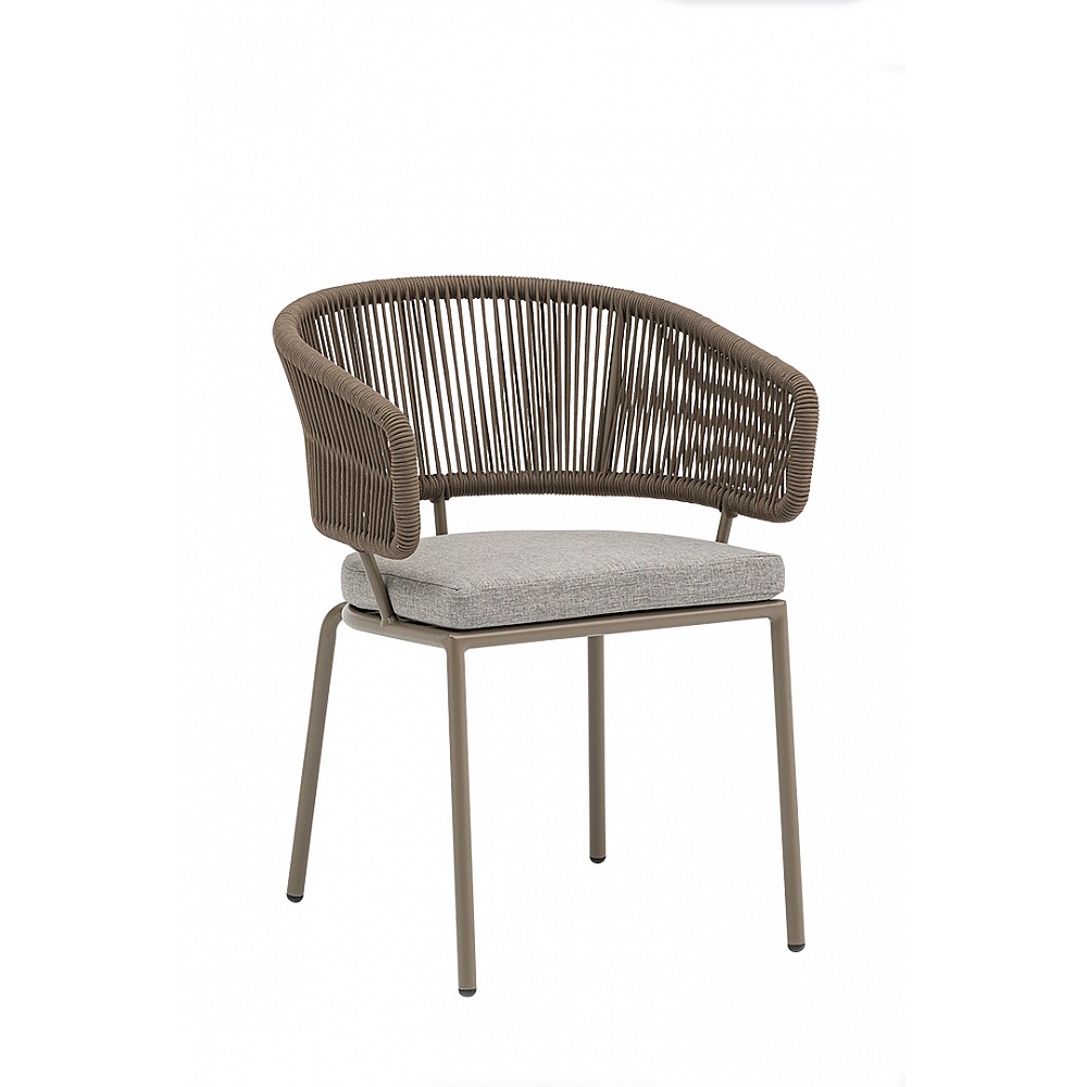 Nancy/P-Taupe Armchair - Αλουμίνιο - 56x57x75 cm