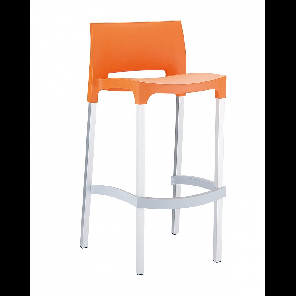 Gio Barstool Orange 75cm Alu PL - Αλουμίνιο - 45x39x96 cm