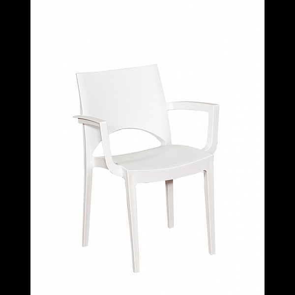 Armchair Paris/P-PP White - Πολυπροπυλένιο - 58x51x80 cm