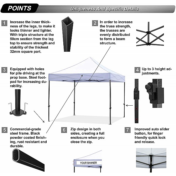 Gazebo 3Χ3mt - Μέταλλο - 300x300x310 cm