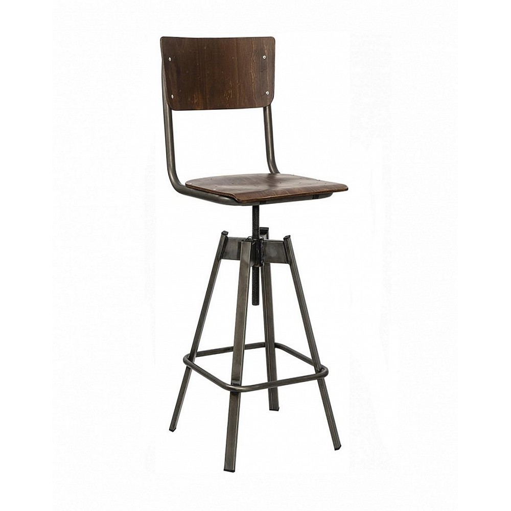 Barstool School/S-Swivel - Μέταλλο - 40x47x113 cm