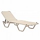 Sun-Lounger Cover Textilene Double Colored white-Brown