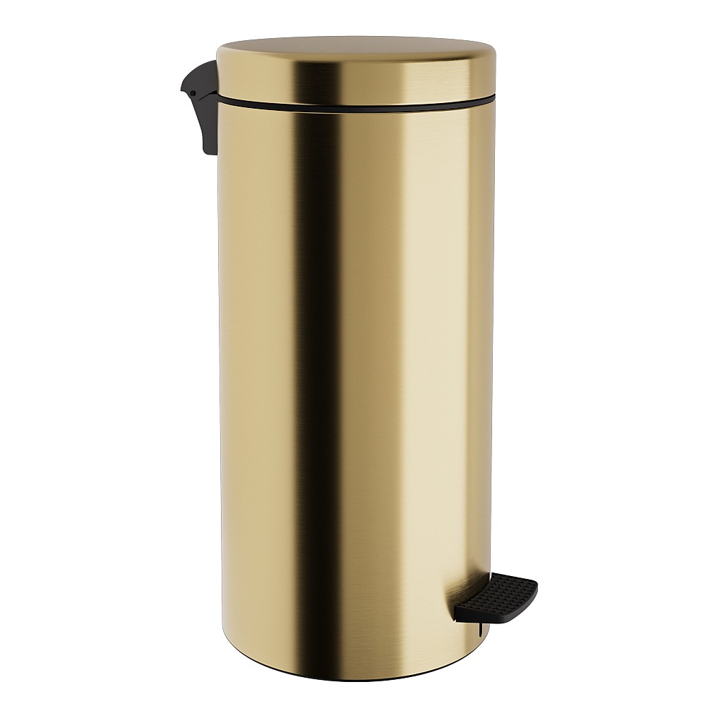 Χαρτοδοχείο 20 Lit, Soft Close - Brushed Brass, Pam & Co, Ø25 x H55 (cm), 18-310-023