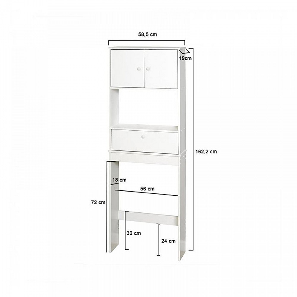 Ξύλινο Έπιπλο Μπάνιου 162.2 x 58.5 x 19 cm Hoppline HOP1001122